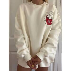 NEW SUNKISSED COCONUT hot chocolate recipe christmas sweatshirt in ivory